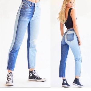 Revice high waisted straight leg denim light and dark wash size 26